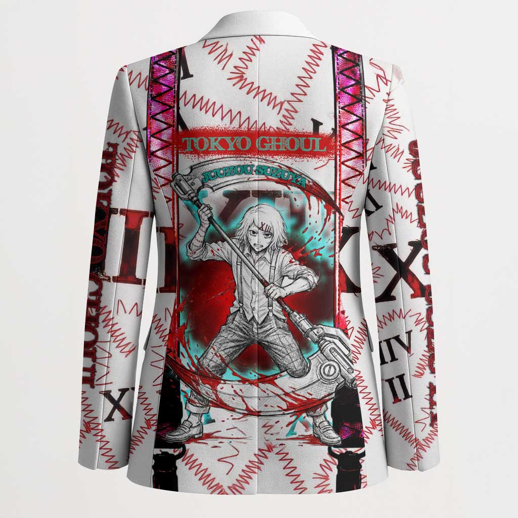 Juuzou Suzuya Tokyo Ghoul Blazer Grunge Anime Style with Roman Numeral Motif