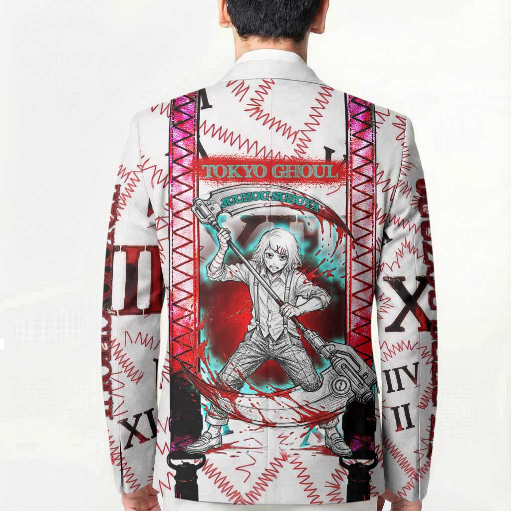 Juuzou Suzuya Tokyo Ghoul Blazer Grunge Anime Style with Roman Numeral Motif