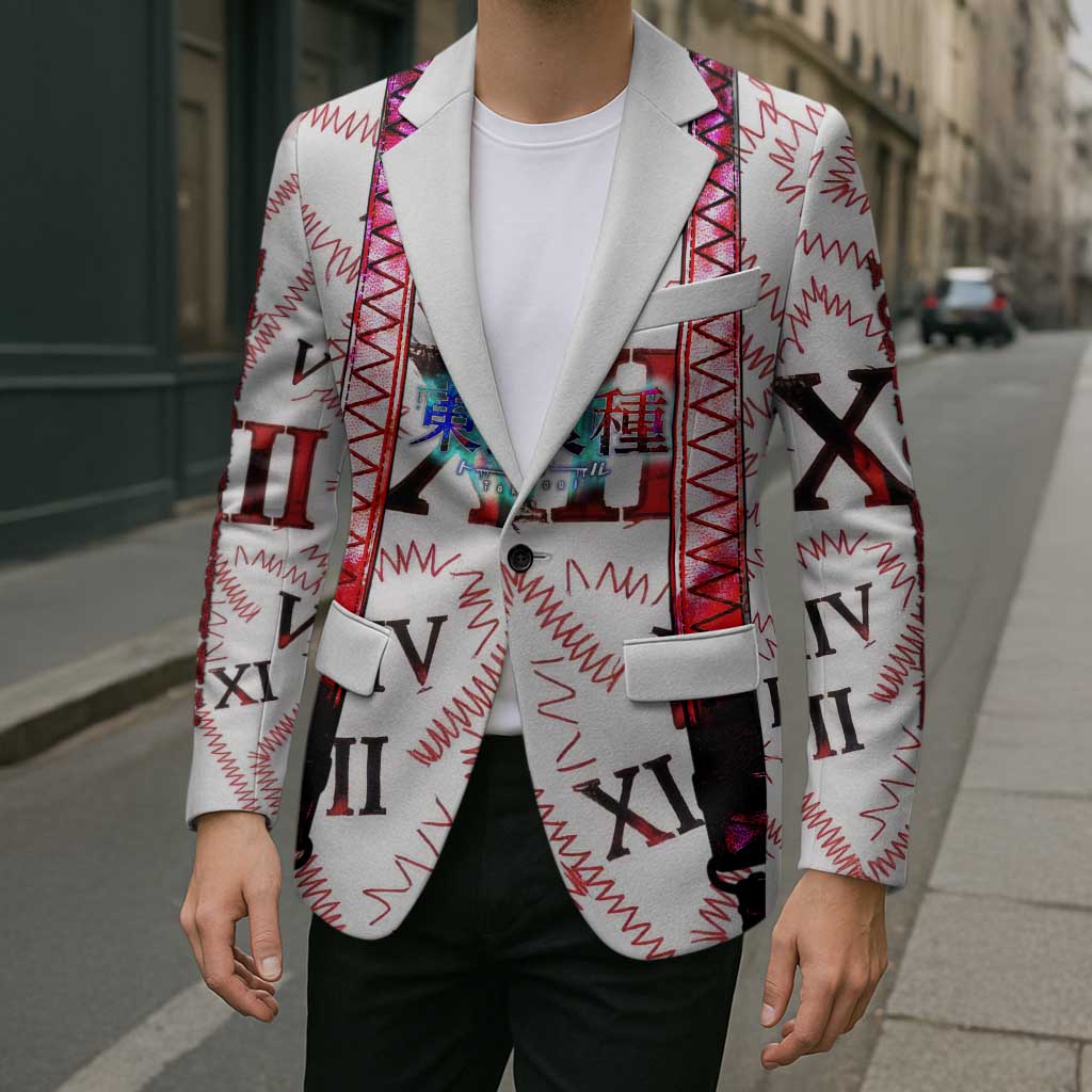 Juuzou Suzuya Tokyo Ghoul Blazer Grunge Anime Style with Roman Numeral Motif