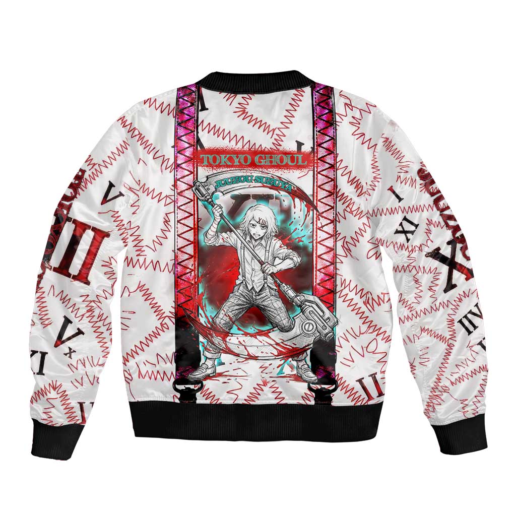 Juuzou Suzuya Tokyo Ghoul Bomber Jacket Grunge Anime Style with Roman Numeral Motif