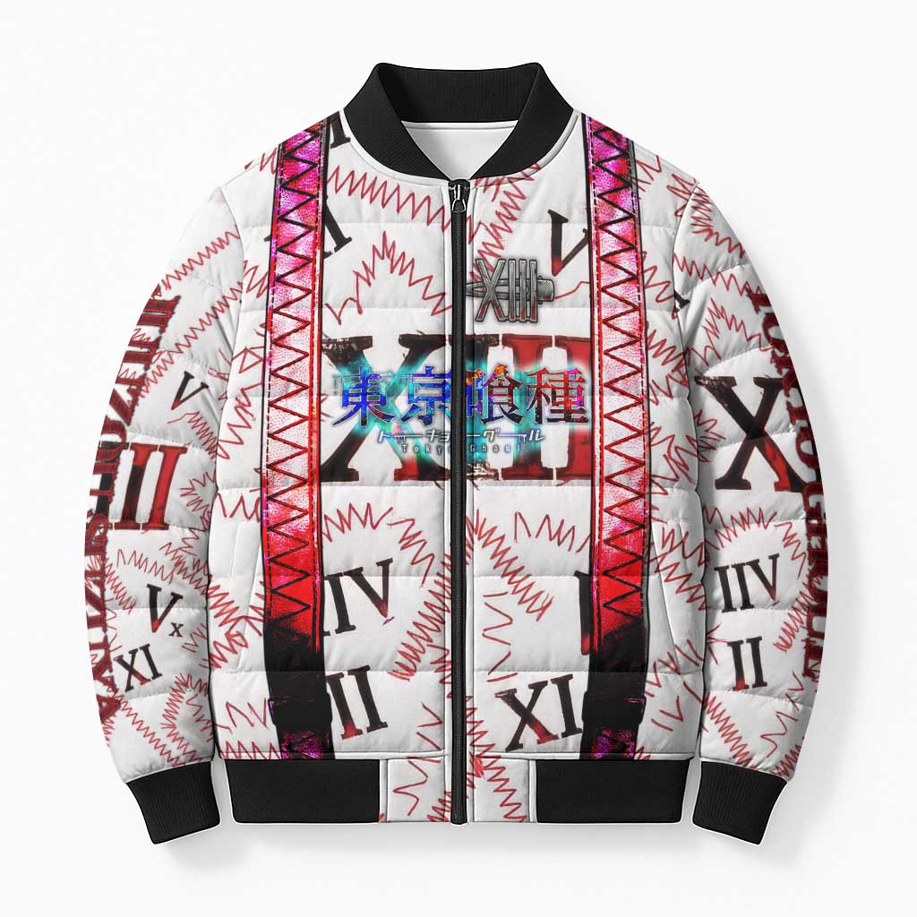 Juuzou Suzuya Tokyo Ghoul Bomber Puffer Jacket Grunge Anime Style with Roman Numeral Motif