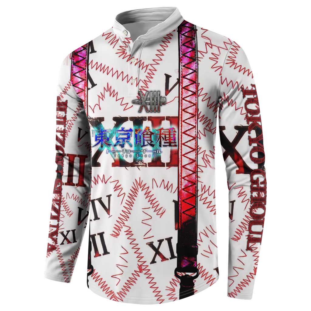 Juuzou Suzuya Tokyo Ghoul Button Sweatshirt Grunge Anime Style with Roman Numeral Motif