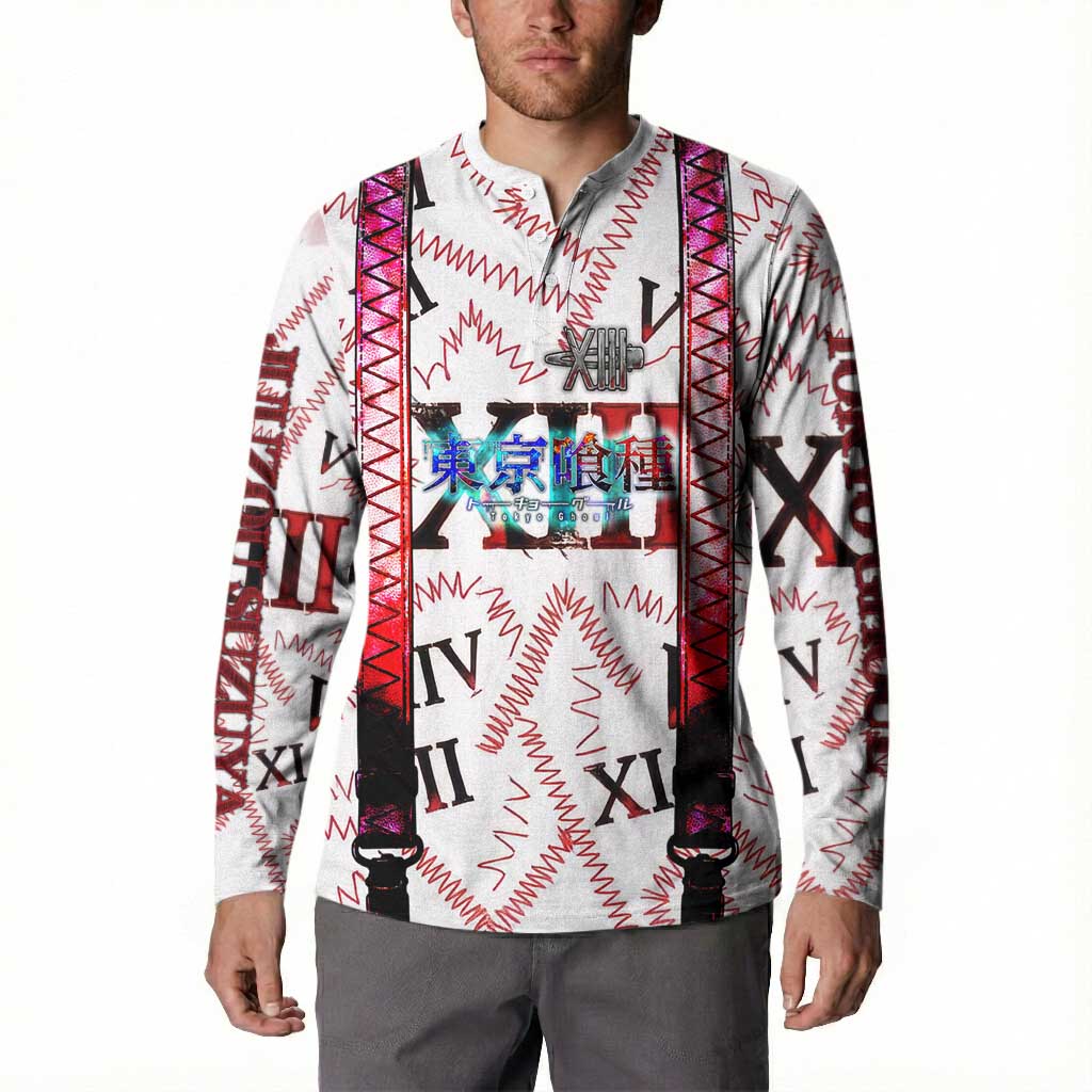 Juuzou Suzuya Tokyo Ghoul Button Sweatshirt Grunge Anime Style with Roman Numeral Motif