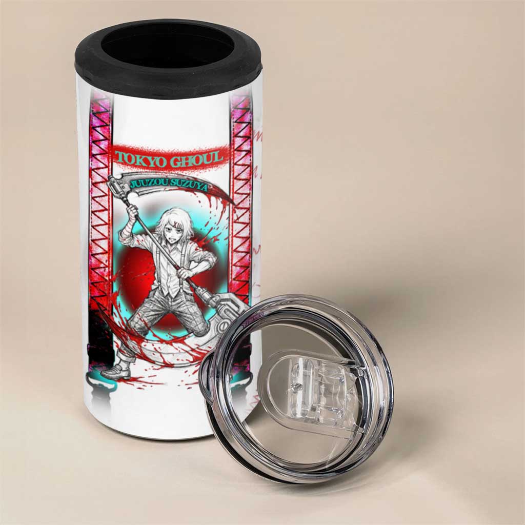 Juuzou Suzuya Tokyo Ghoul 4 in 1 Can Cooler Tumbler Grunge Anime Style with Roman Numeral Motif