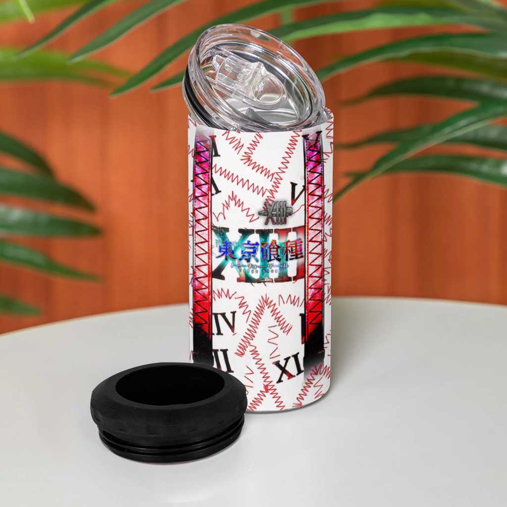 Juuzou Suzuya Tokyo Ghoul 4 in 1 Can Cooler Tumbler Grunge Anime Style with Roman Numeral Motif