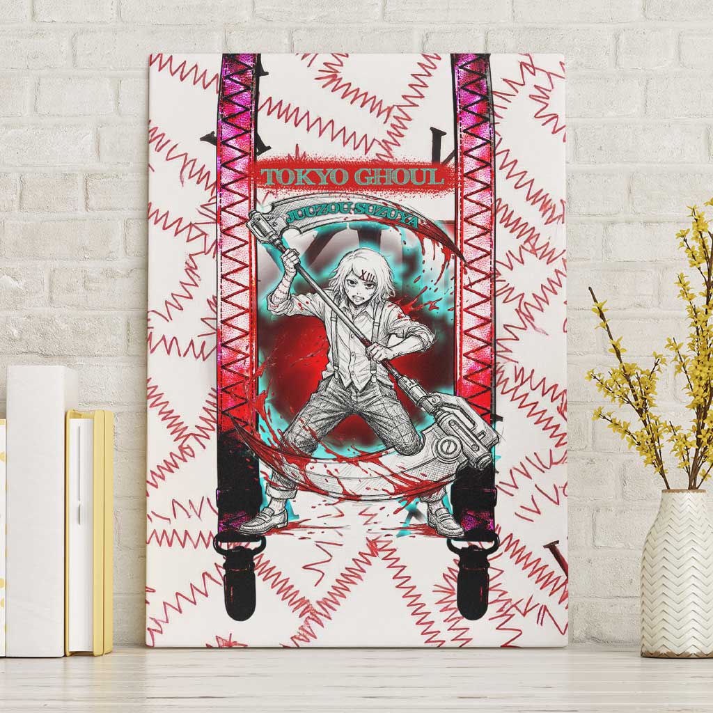 Juuzou Suzuya Tokyo Ghoul Canvas Wall Art Grunge Anime Style with Roman Numeral Motif