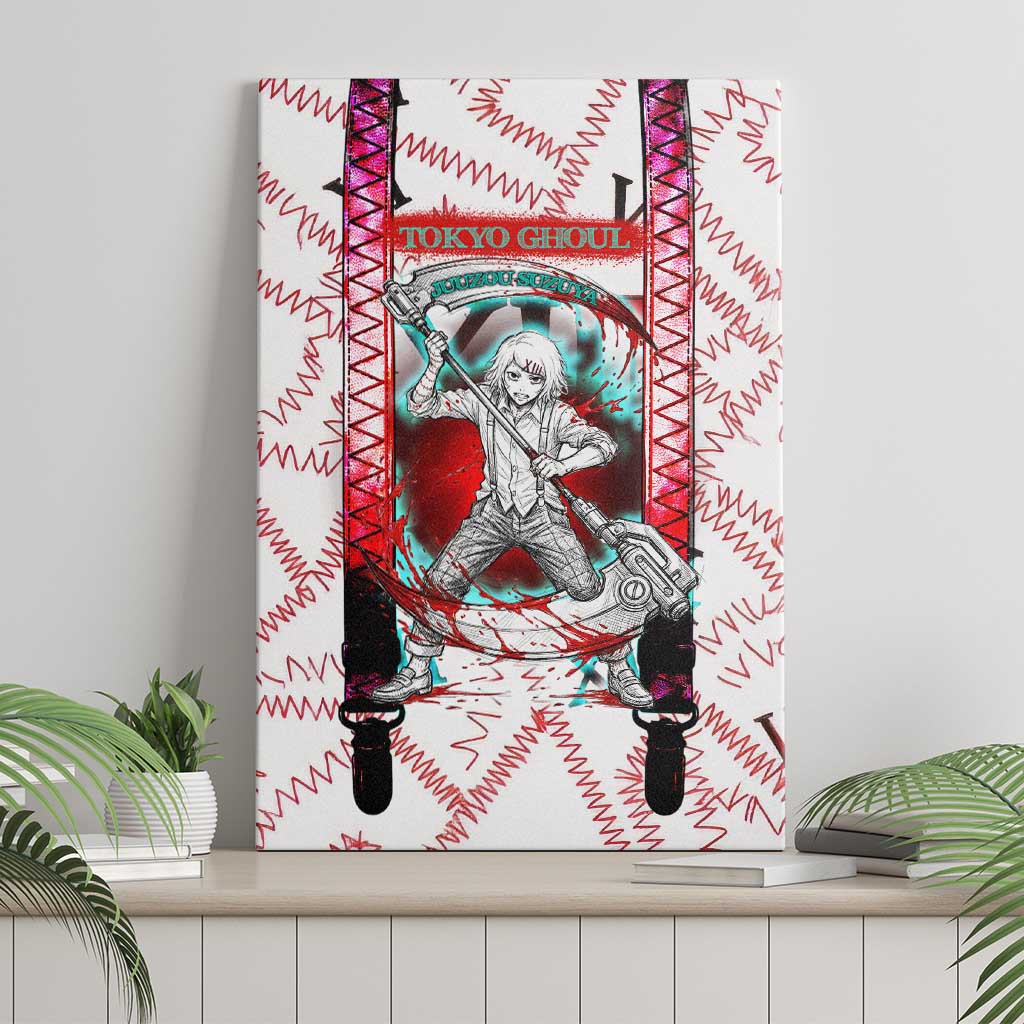 Juuzou Suzuya Tokyo Ghoul Canvas Wall Art Grunge Anime Style with Roman Numeral Motif