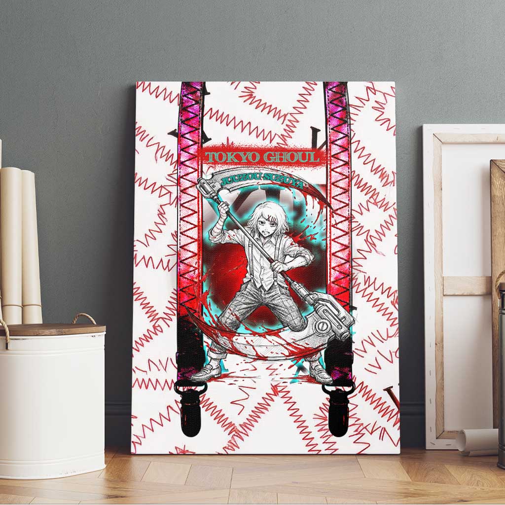 Juuzou Suzuya Tokyo Ghoul Canvas Wall Art Grunge Anime Style with Roman Numeral Motif