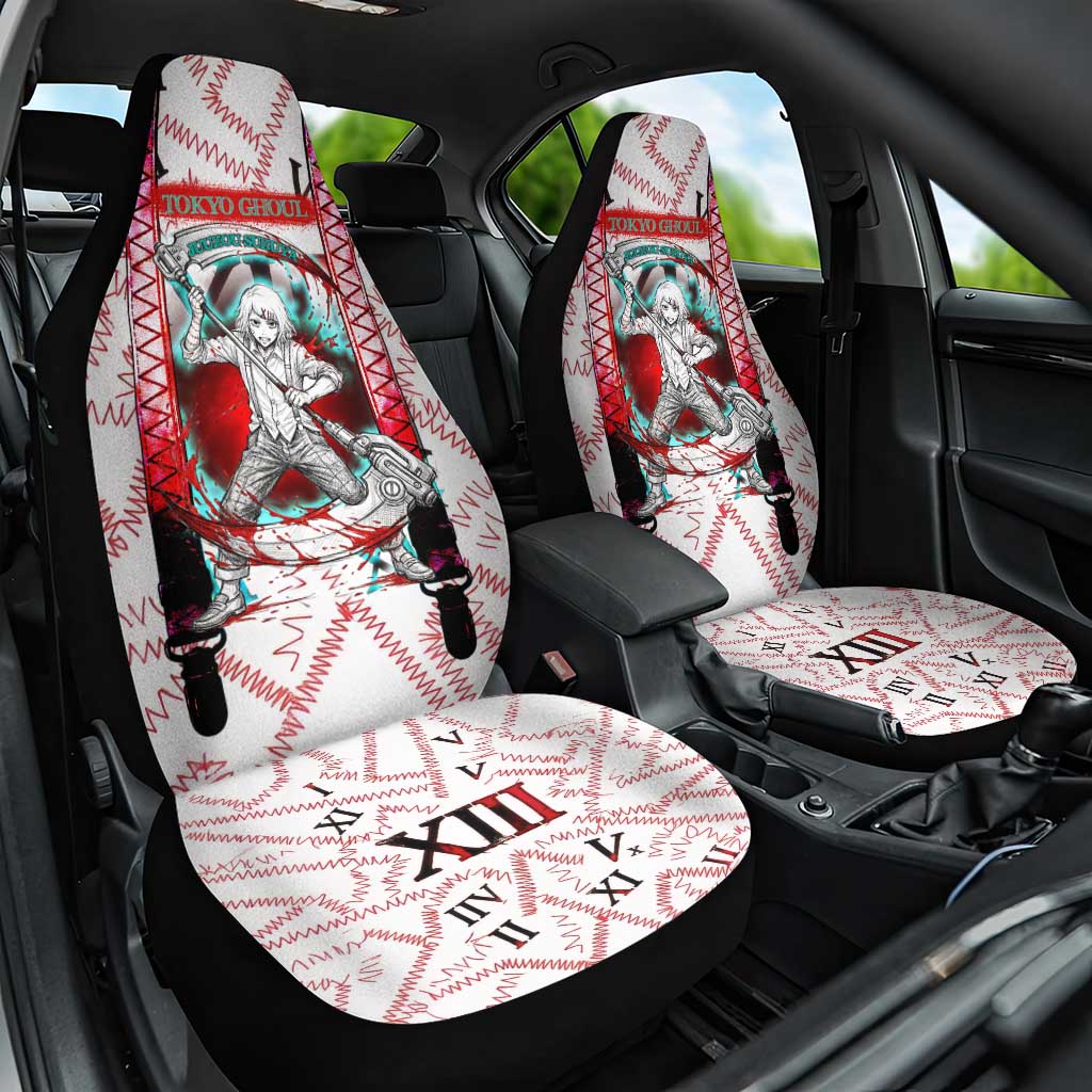 Juuzou Suzuya Tokyo Ghoul Car Seat Cover Grunge Anime Style with Roman Numeral Motif
