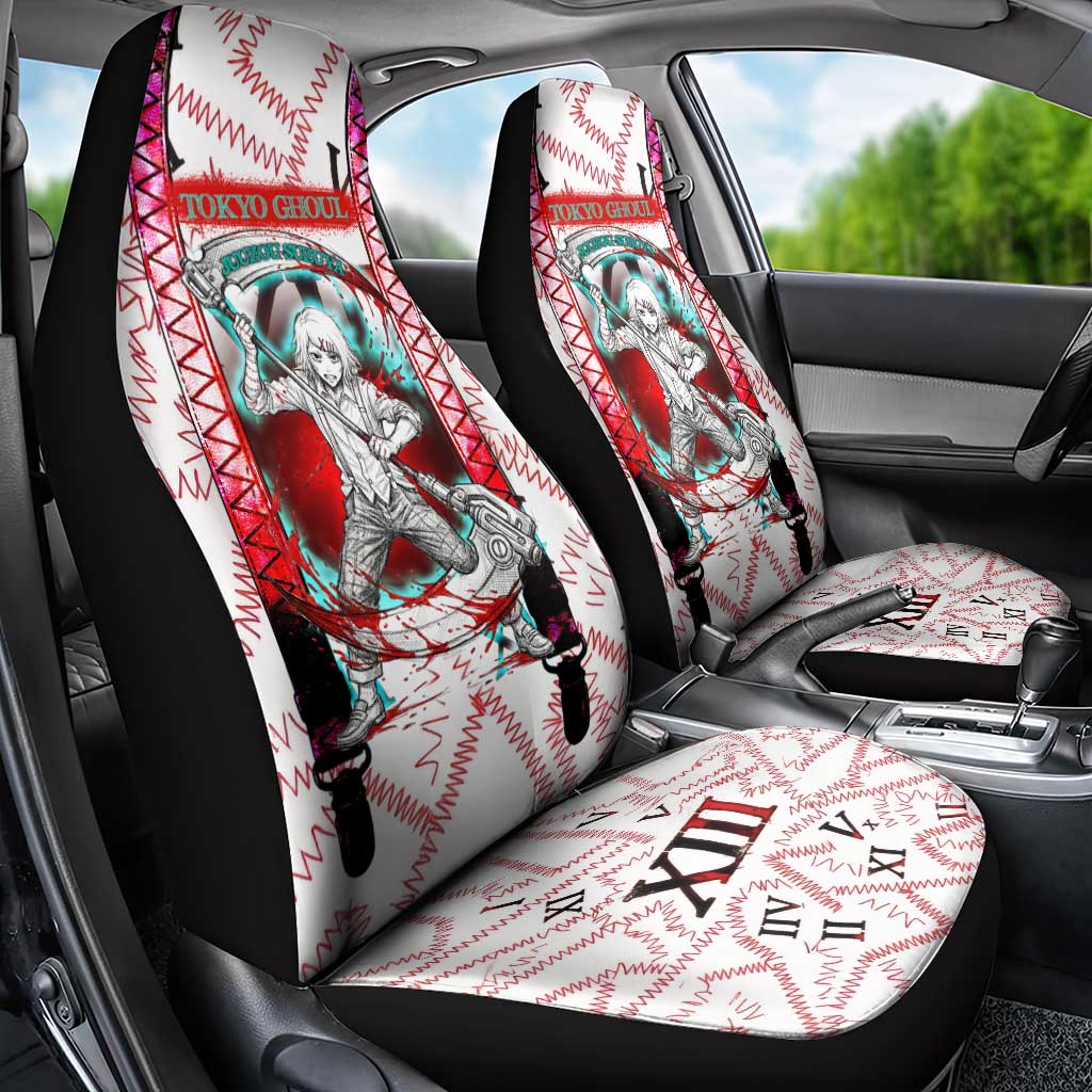 Juuzou Suzuya Tokyo Ghoul Car Seat Cover Grunge Anime Style with Roman Numeral Motif