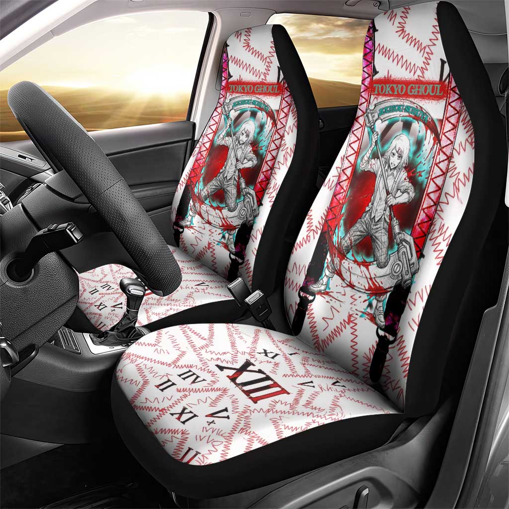 Juuzou Suzuya Tokyo Ghoul Car Seat Cover Grunge Anime Style with Roman Numeral Motif