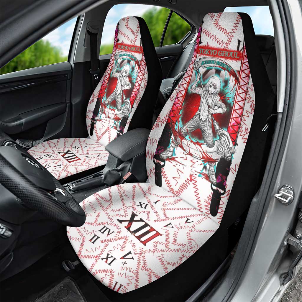 Juuzou Suzuya Tokyo Ghoul Car Seat Cover Grunge Anime Style with Roman Numeral Motif