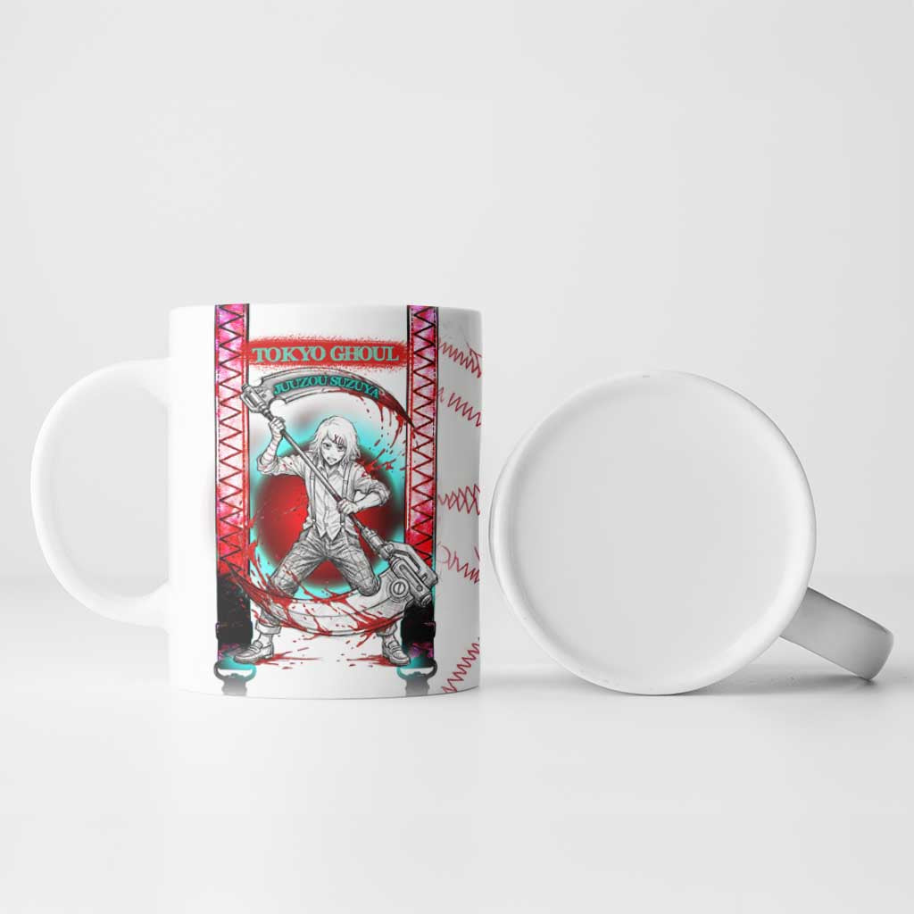 Juuzou Suzuya Tokyo Ghoul Ceramic Mug Grunge Anime Style with Roman Numeral Motif