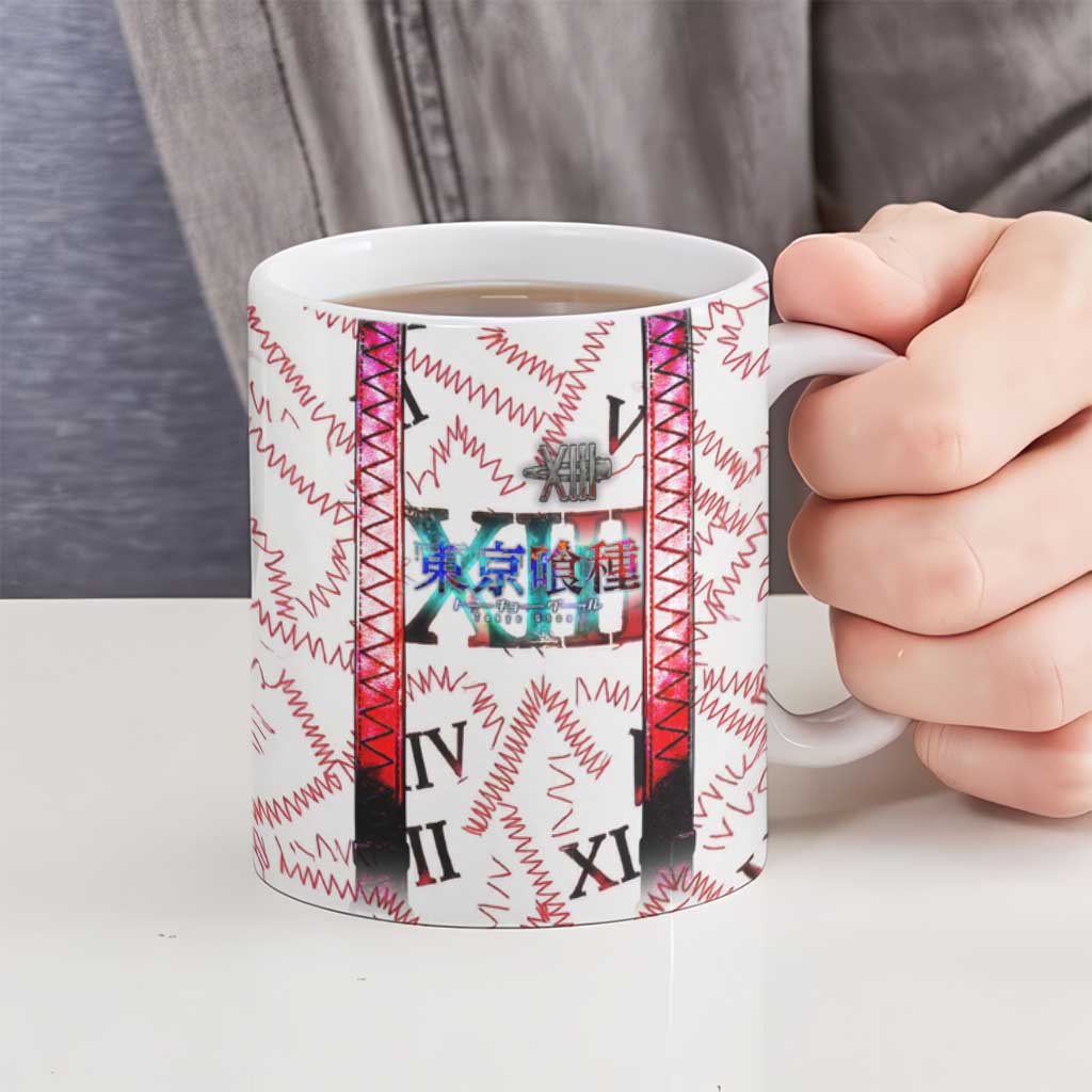 Juuzou Suzuya Tokyo Ghoul Ceramic Mug Grunge Anime Style with Roman Numeral Motif