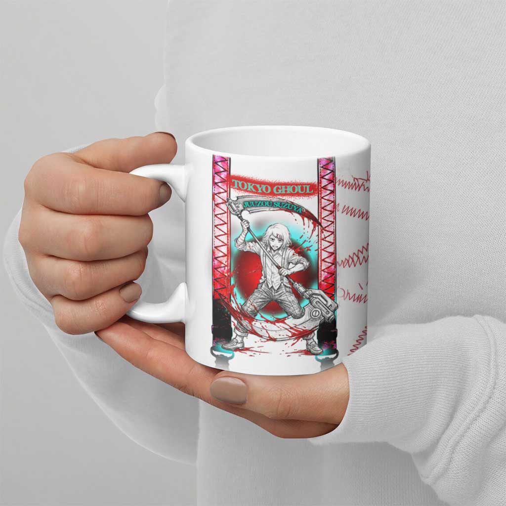 Juuzou Suzuya Tokyo Ghoul Ceramic Mug Grunge Anime Style with Roman Numeral Motif