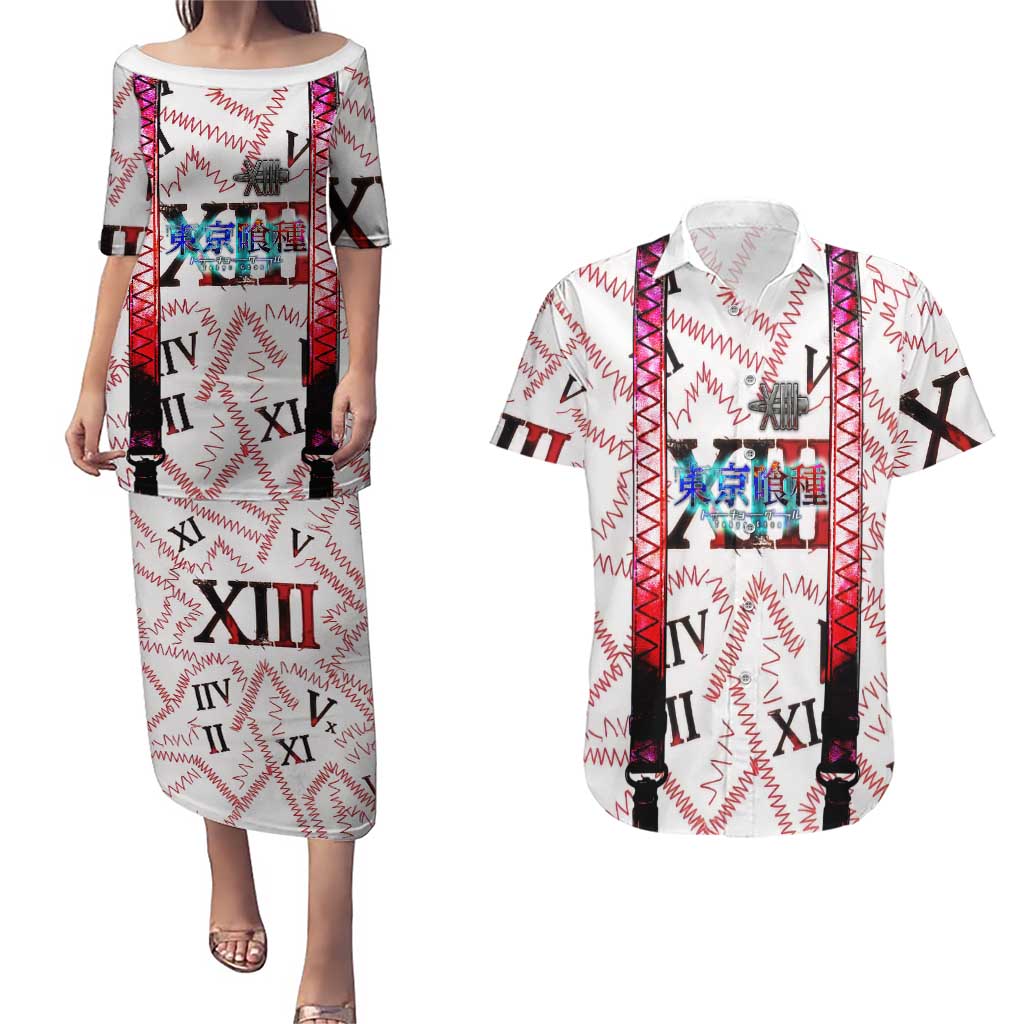 Juuzou Suzuya Tokyo Ghoul Couples Matching Puletasi and Hawaiian Shirt Grunge Anime Style with Roman Numeral Motif
