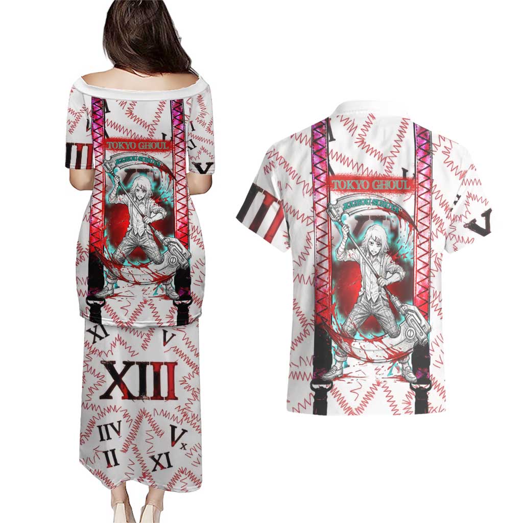 Juuzou Suzuya Tokyo Ghoul Couples Matching Puletasi and Hawaiian Shirt Grunge Anime Style with Roman Numeral Motif