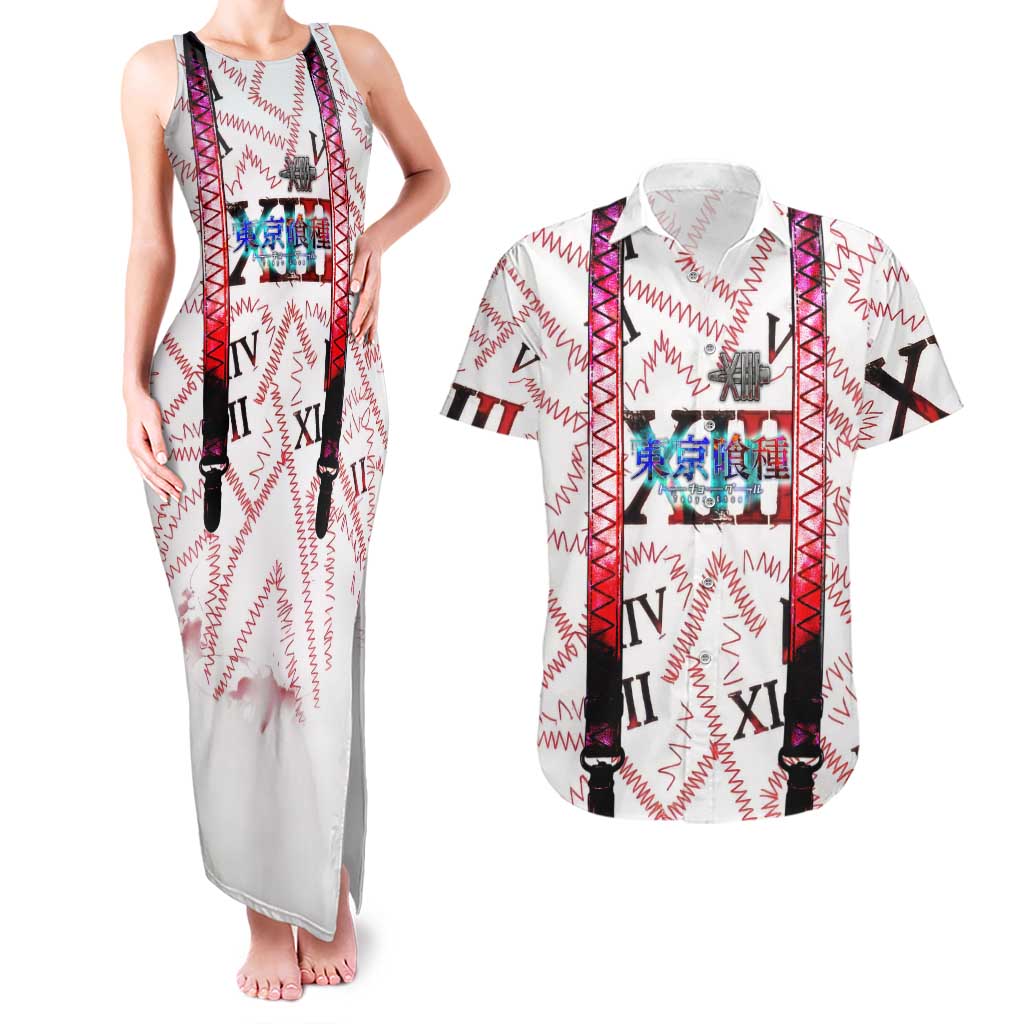 Juuzou Suzuya Tokyo Ghoul Couples Matching Tank Maxi Dress and Hawaiian Shirt Grunge Anime Style with Roman Numeral Motif