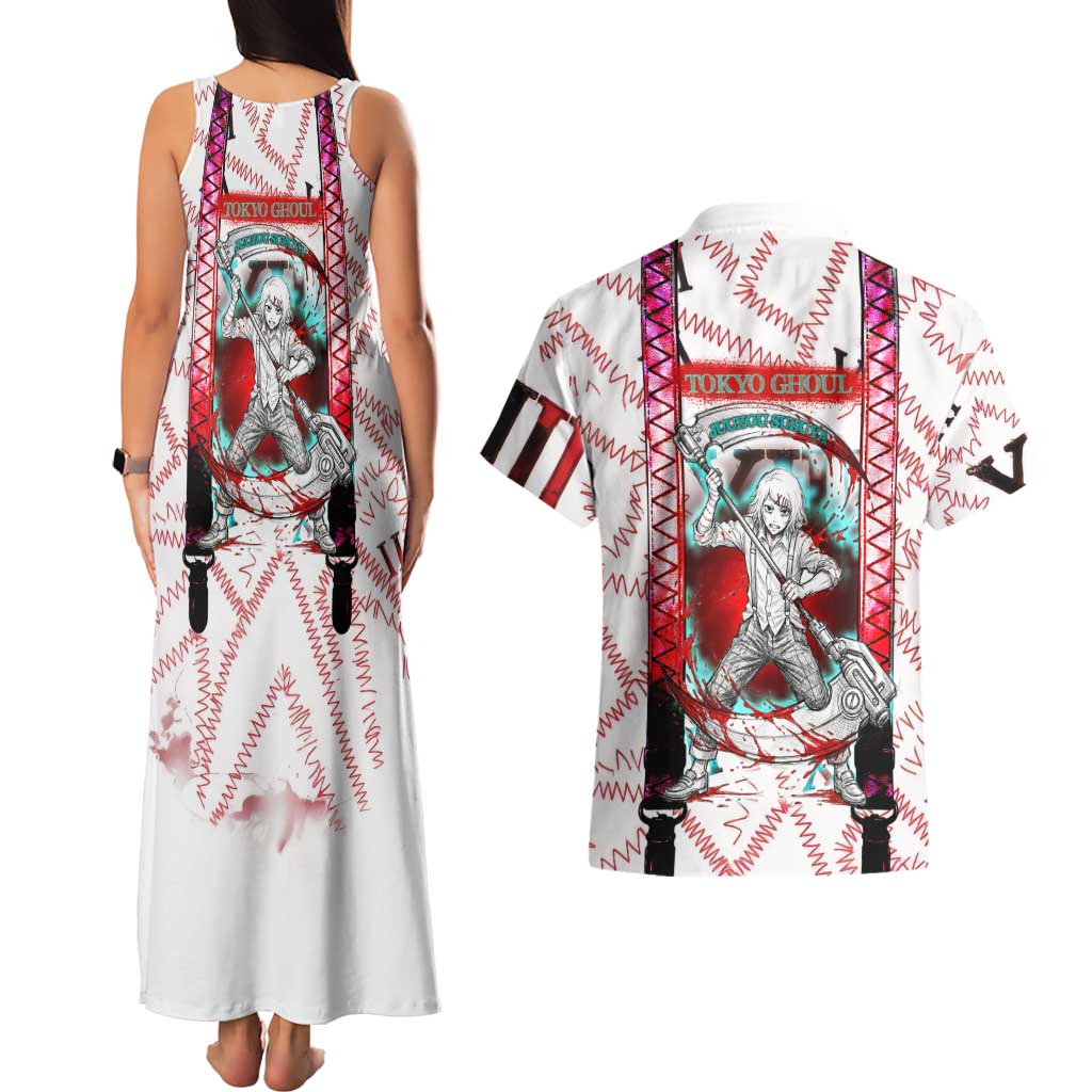Juuzou Suzuya Tokyo Ghoul Couples Matching Tank Maxi Dress and Hawaiian Shirt Grunge Anime Style with Roman Numeral Motif