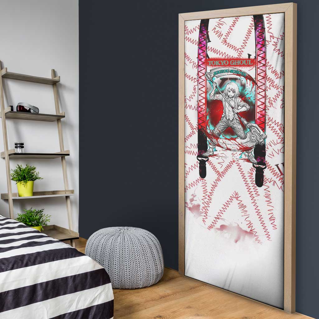 Juuzou Suzuya Tokyo Ghoul Door Cover Grunge Anime Style with Roman Numeral Motif