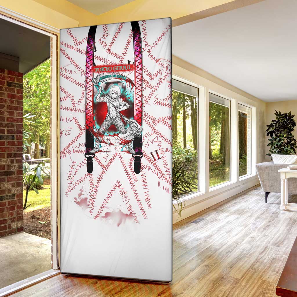 Juuzou Suzuya Tokyo Ghoul Door Cover Grunge Anime Style with Roman Numeral Motif