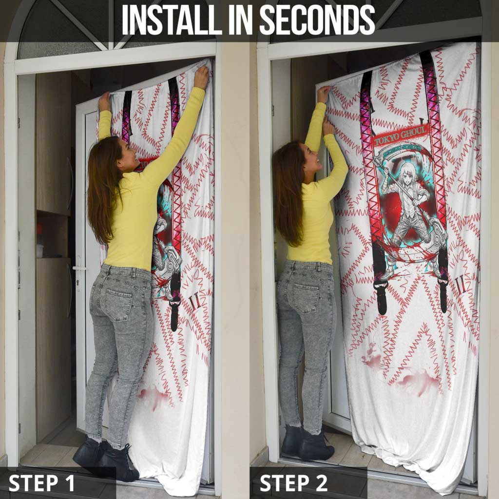 Juuzou Suzuya Tokyo Ghoul Door Cover Grunge Anime Style with Roman Numeral Motif