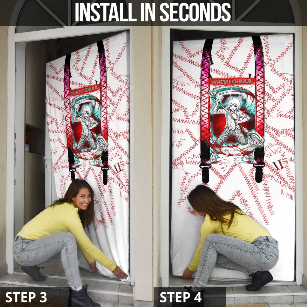 Juuzou Suzuya Tokyo Ghoul Door Cover Grunge Anime Style with Roman Numeral Motif