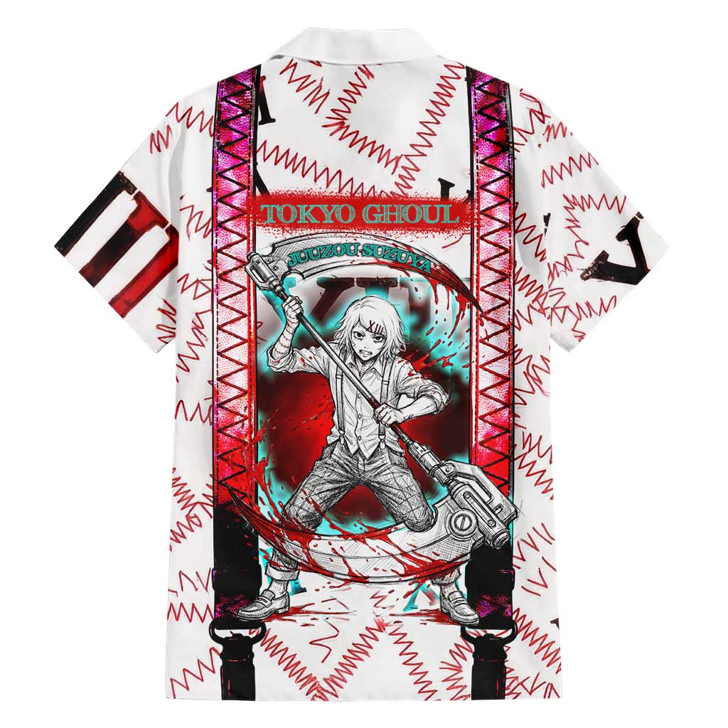 Juuzou Suzuya Tokyo Ghoul Family Matching Short Sleeve Bodycon Dress and Hawaiian Shirt Grunge Anime Style with Roman Numeral Motif