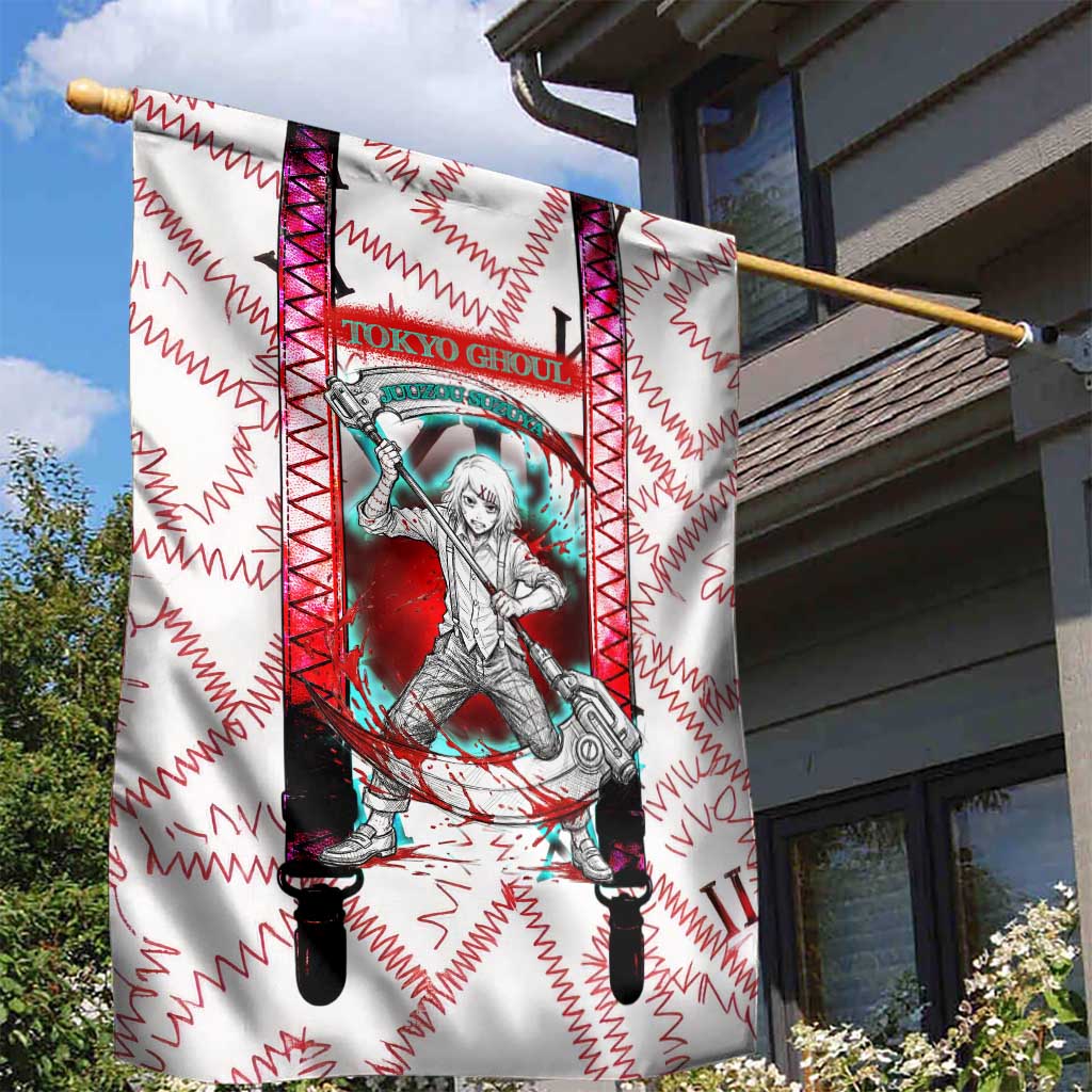 Juuzou Suzuya Tokyo Ghoul Garden Flag Grunge Anime Style with Roman Numeral Motif