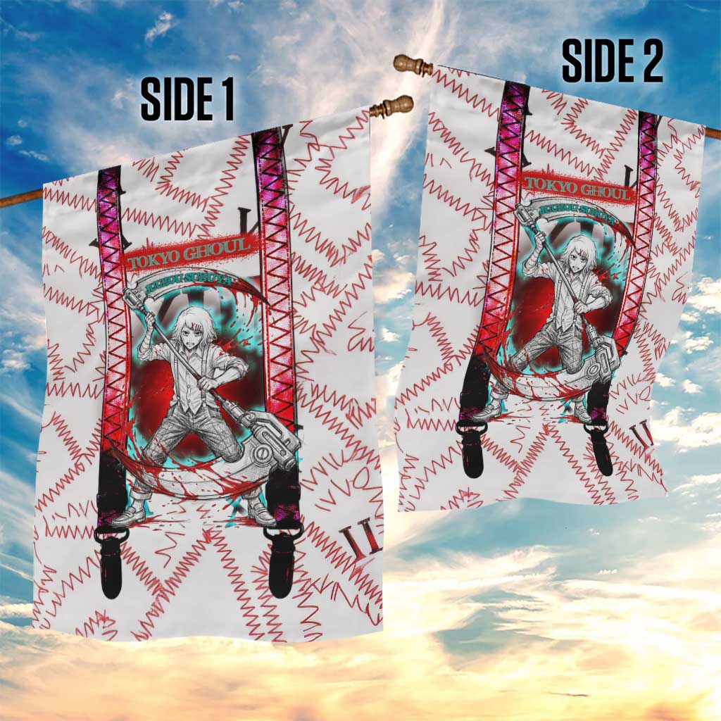 Juuzou Suzuya Tokyo Ghoul Garden Flag Grunge Anime Style with Roman Numeral Motif