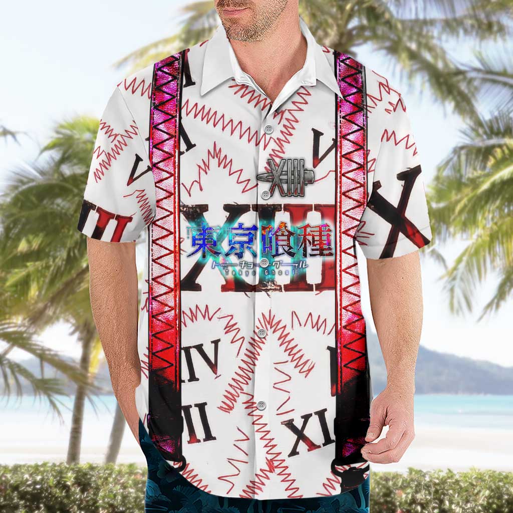 Juuzou Suzuya Tokyo Ghoul Hawaiian Shirt Grunge Anime Style with Roman Numeral Motif