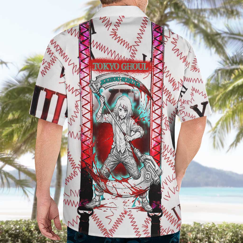 Juuzou Suzuya Tokyo Ghoul Hawaiian Shirt Grunge Anime Style with Roman Numeral Motif