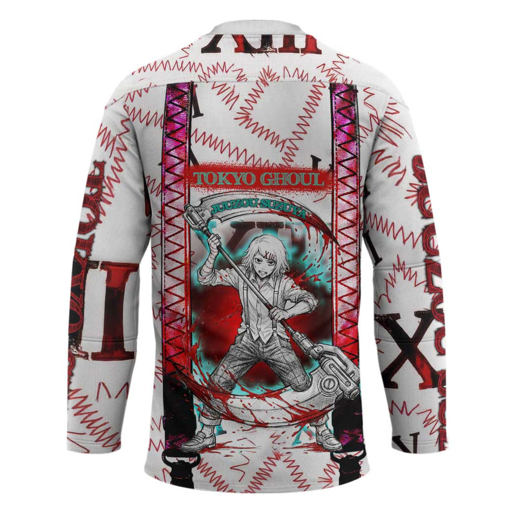 Juuzou Suzuya Tokyo Ghoul Hockey Jersey Grunge Anime Style with Roman Numeral Motif
