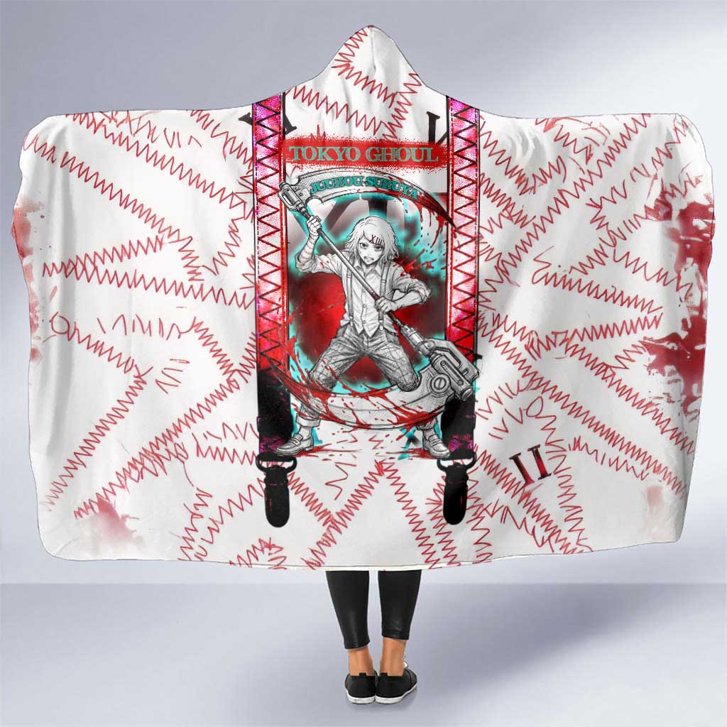 Juuzou Suzuya Tokyo Ghoul Hooded Blanket Grunge Anime Style with Roman Numeral Motif