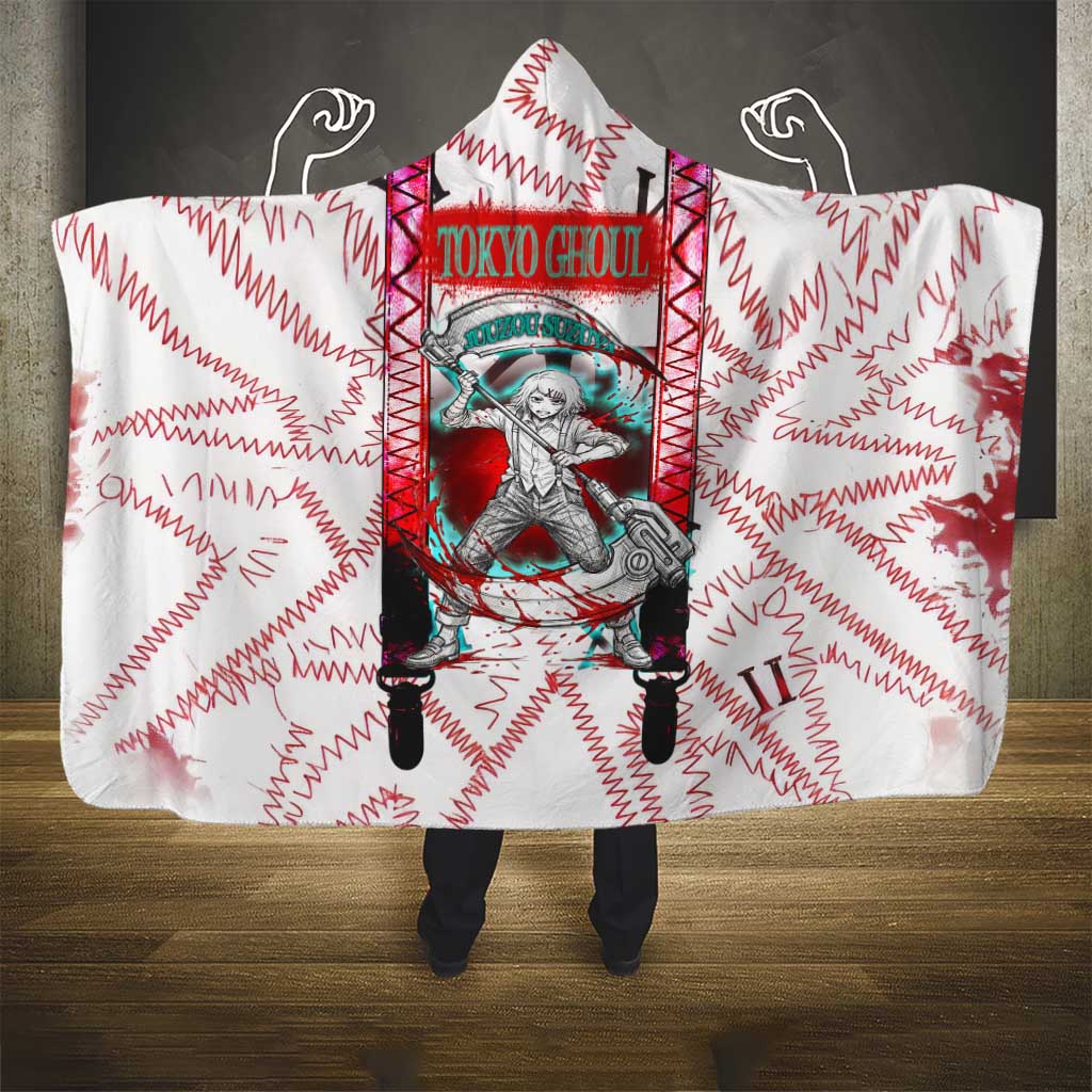 Juuzou Suzuya Tokyo Ghoul Hooded Blanket Grunge Anime Style with Roman Numeral Motif
