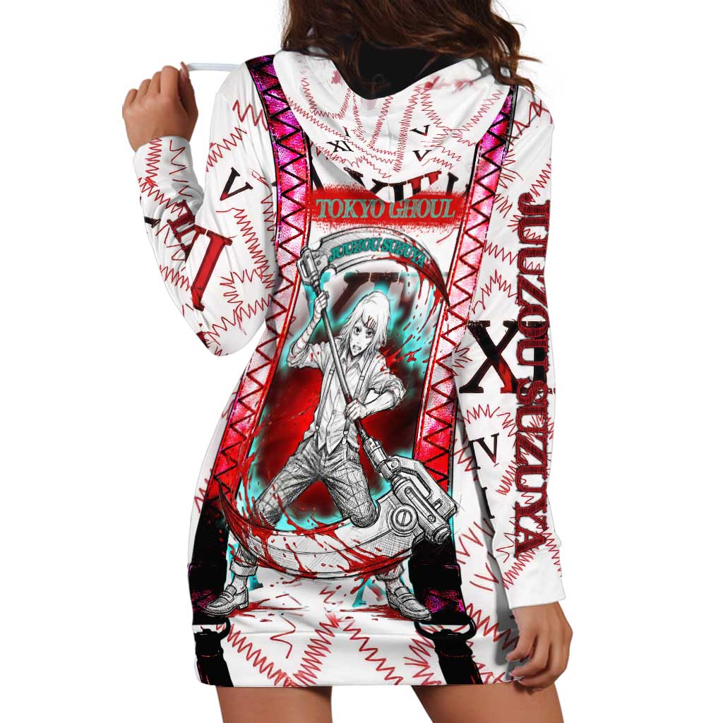 Juuzou Suzuya Tokyo Ghoul Hoodie Dress Grunge Anime Style with Roman Numeral Motif