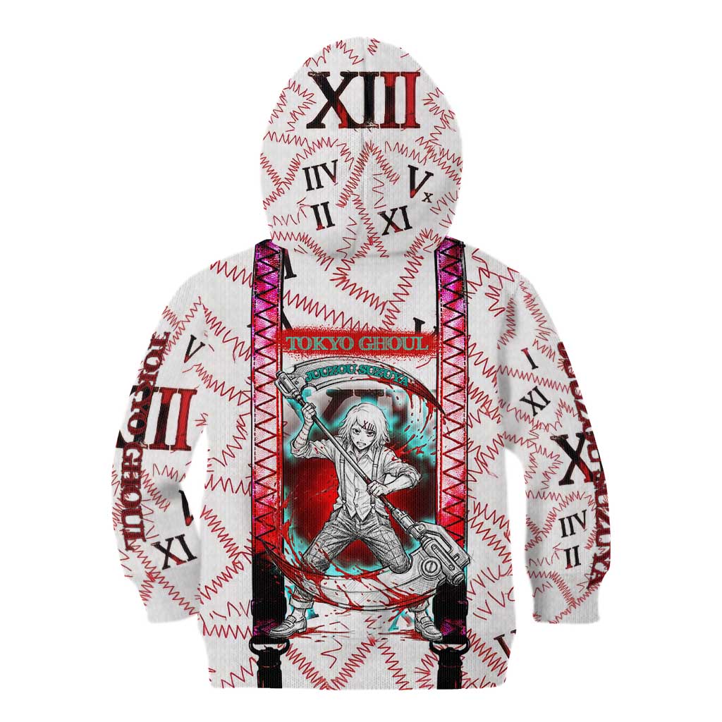 Juuzou Suzuya Tokyo Ghoul Kid Hoodie Grunge Anime Style with Roman Numeral Motif