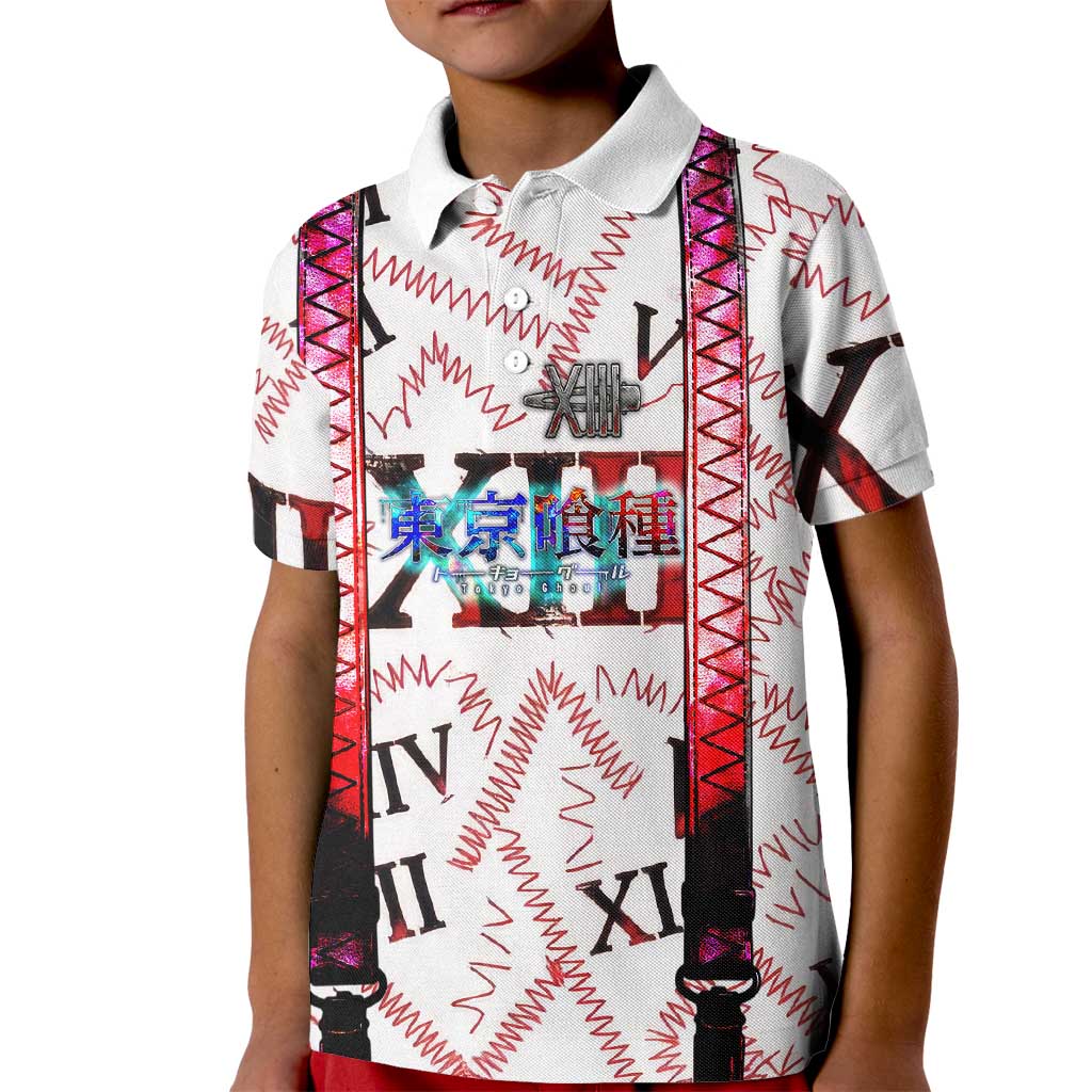 Juuzou Suzuya Tokyo Ghoul Kid Polo Shirt Grunge Anime Style with Roman Numeral Motif