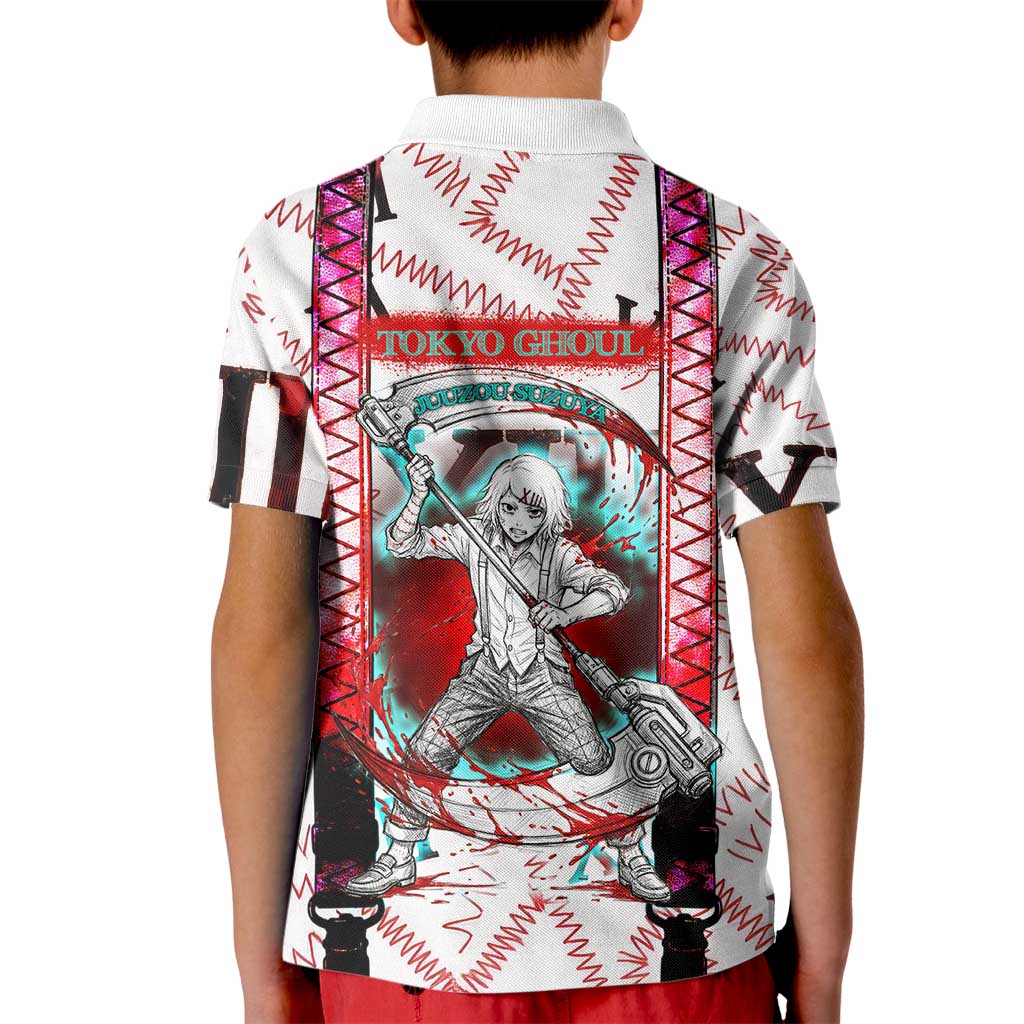 Juuzou Suzuya Tokyo Ghoul Kid Polo Shirt Grunge Anime Style with Roman Numeral Motif