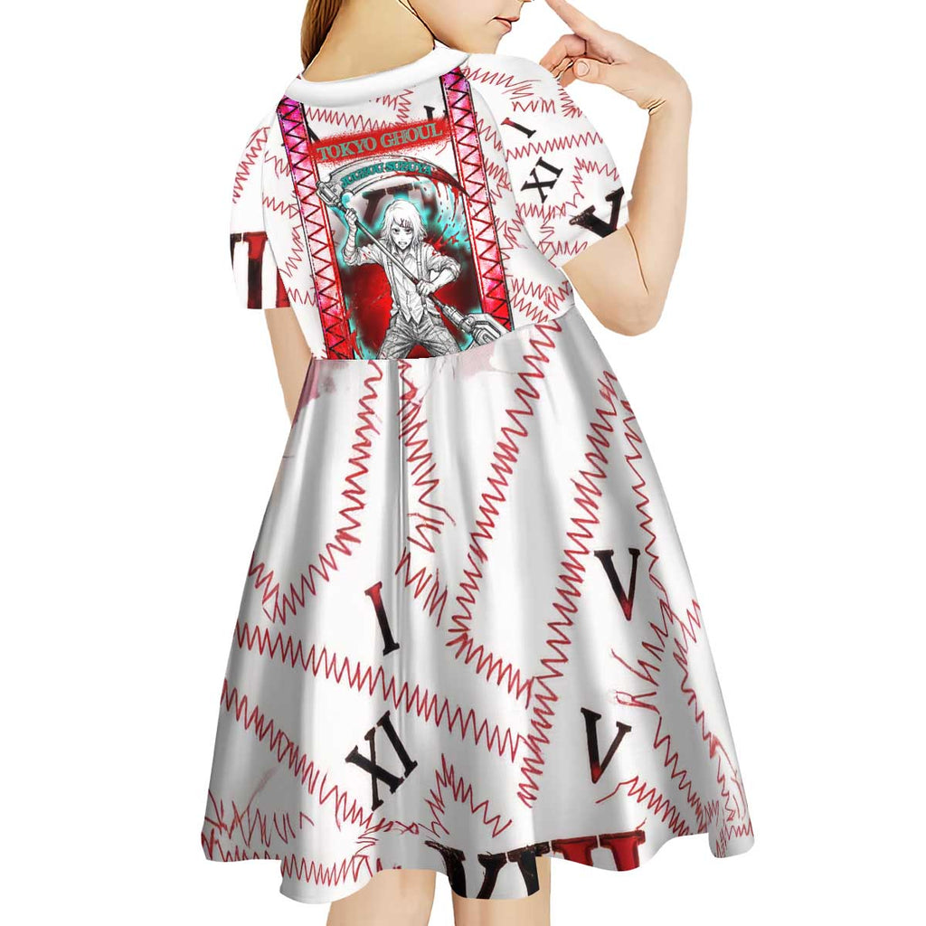 Juuzou Suzuya Tokyo Ghoul Kid Short Sleeve Dress Grunge Anime Style with Roman Numeral Motif