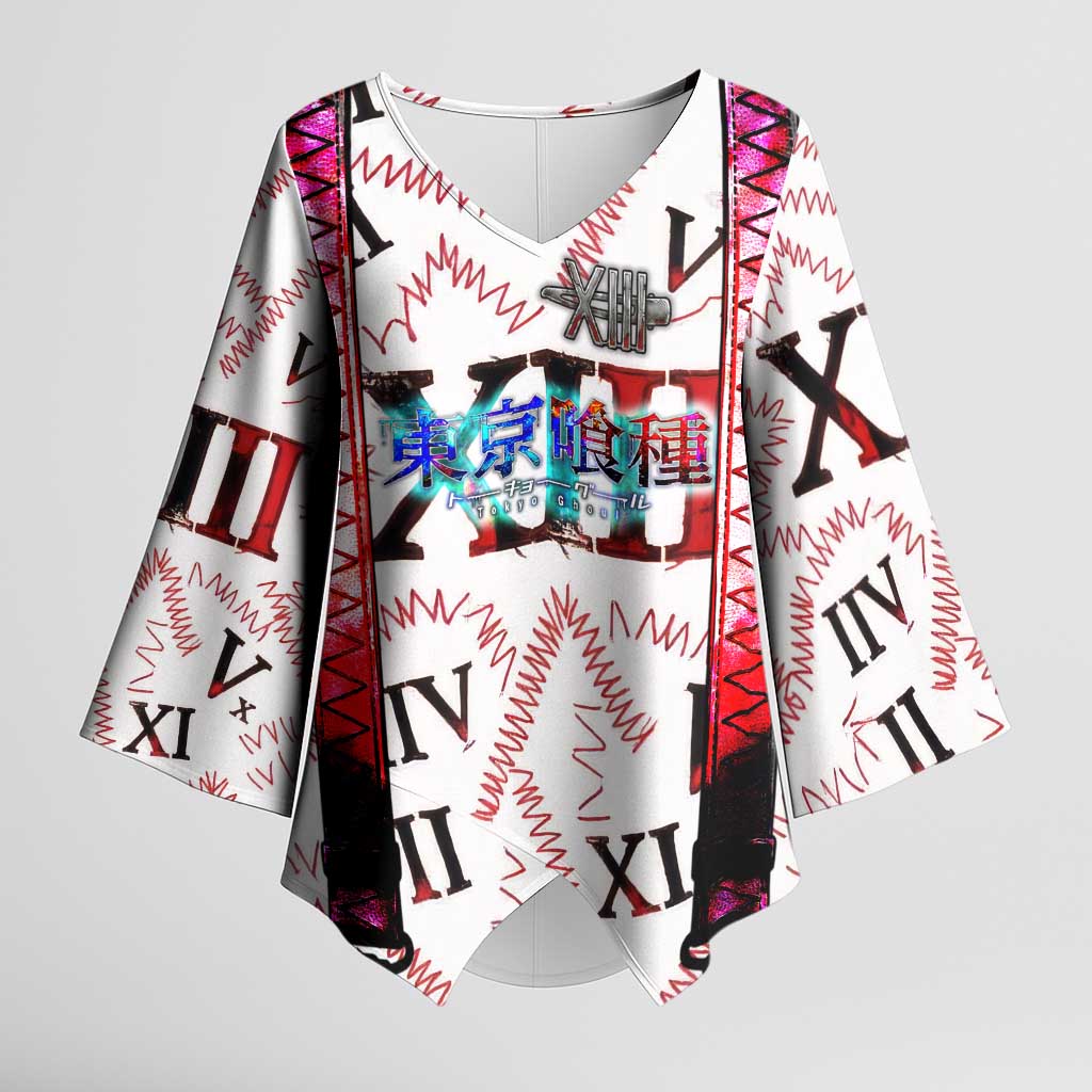 Juuzou Suzuya Tokyo Ghoul Kimono Sleeve Blouse Grunge Anime Style with Roman Numeral Motif