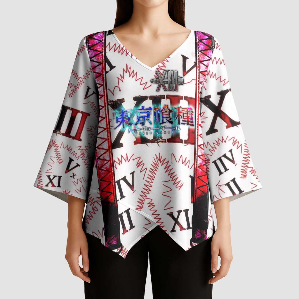 Juuzou Suzuya Tokyo Ghoul Kimono Sleeve Blouse Grunge Anime Style with Roman Numeral Motif