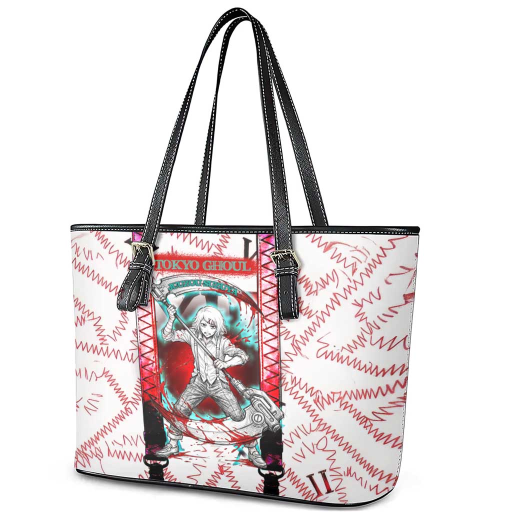 Juuzou Suzuya Tokyo Ghoul Leather Tote Bag Grunge Anime Style with Roman Numeral Motif