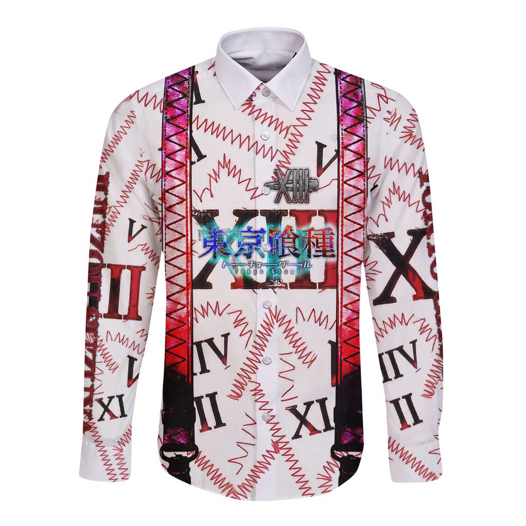 Juuzou Suzuya Tokyo Ghoul Long Sleeve Button Shirt Grunge Anime Style with Roman Numeral Motif