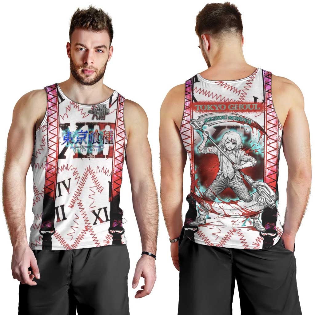 Juuzou Suzuya Tokyo Ghoul Men Tank Top Grunge Anime Style with Roman Numeral Motif