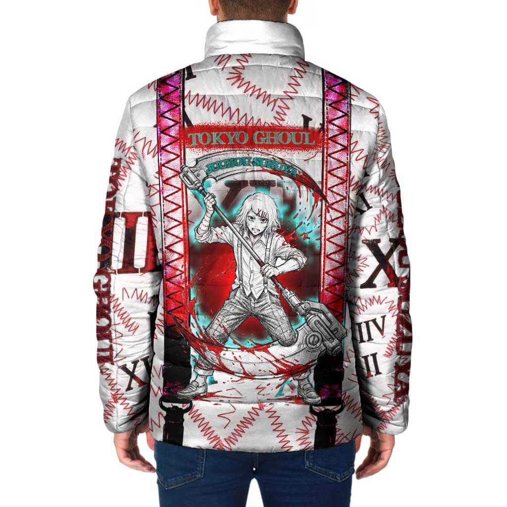 Juuzou Suzuya Tokyo Ghoul Padded Jacket Grunge Anime Style with Roman Numeral Motif