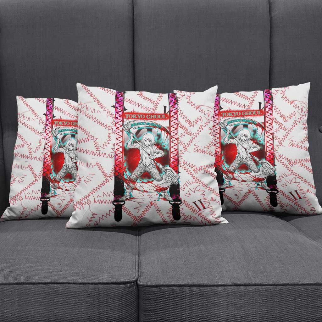 Juuzou Suzuya Tokyo Ghoul Pillow Cover Grunge Anime Style with Roman Numeral Motif