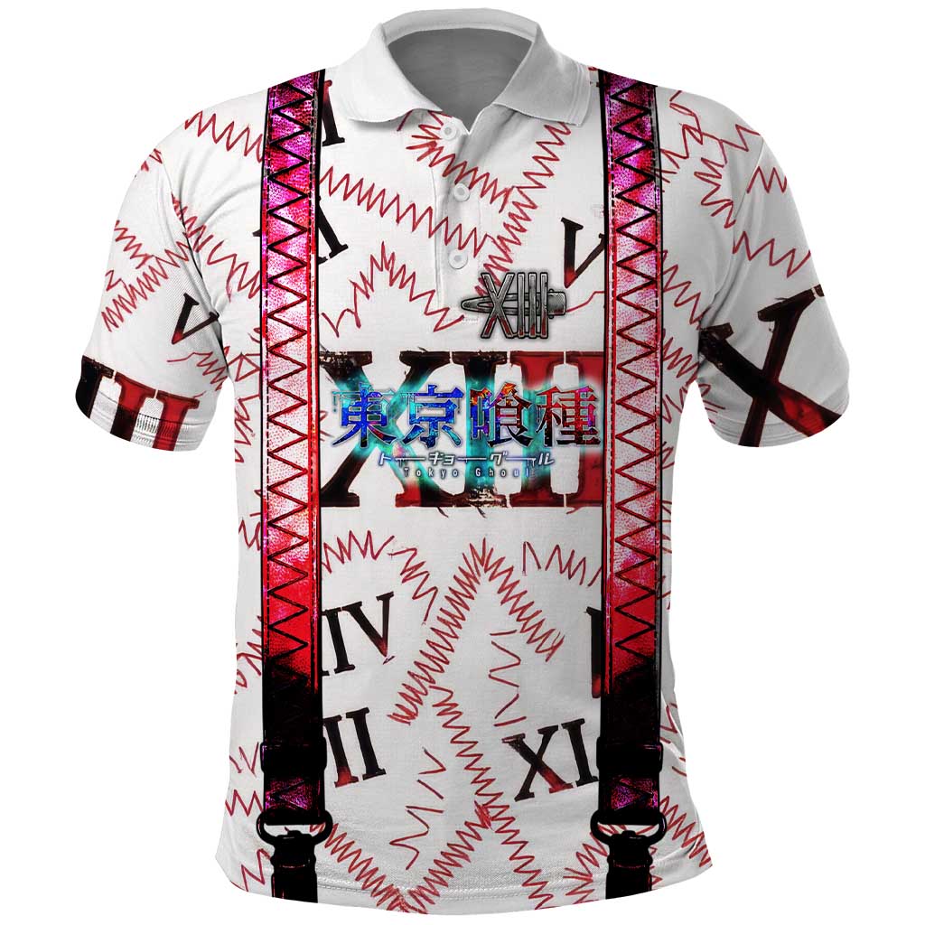 Juuzou Suzuya Tokyo Ghoul Polo Shirt Grunge Anime Style with Roman Numeral Motif
