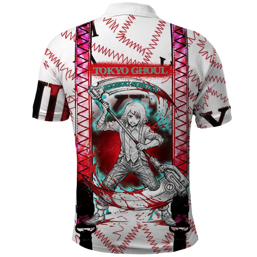 Juuzou Suzuya Tokyo Ghoul Polo Shirt Grunge Anime Style with Roman Numeral Motif