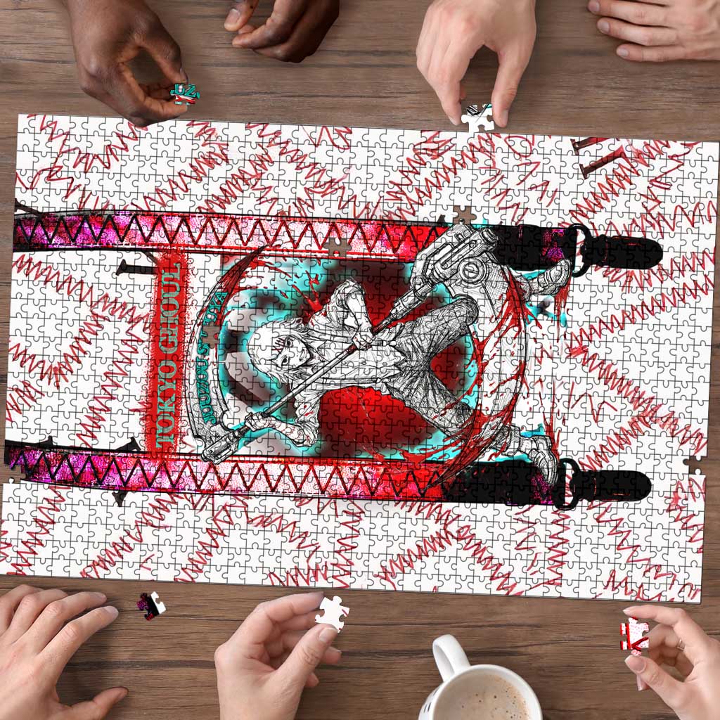 Juuzou Suzuya Tokyo Ghoul Puzzle Grunge Anime Style with Roman Numeral Motif